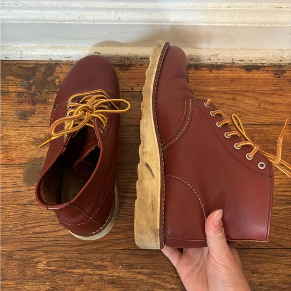 GUC Red Wing Shoes Women's Boots - Burgundy and Beige - Picture 8 of 10